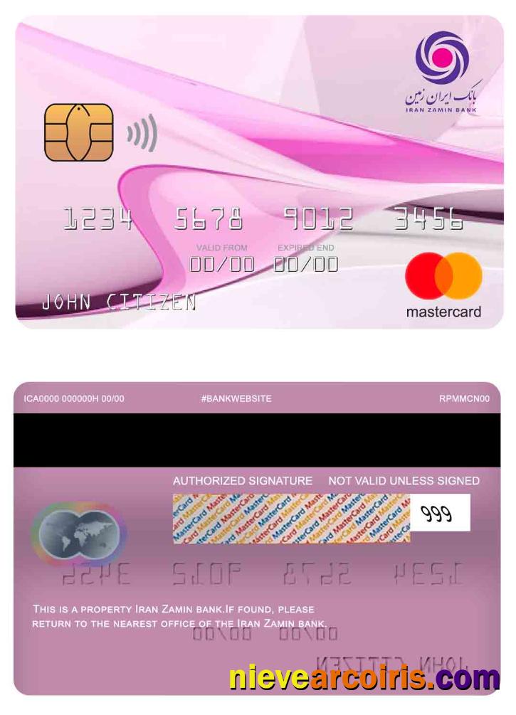 Iran Zamin Bank mastercard